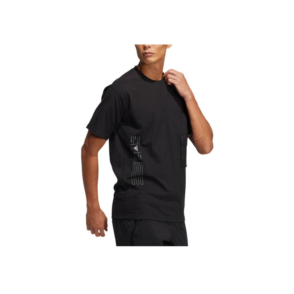 Adidas Pure Color Sport Short Sleeve T-Shirt Men Tops Black HE9945
