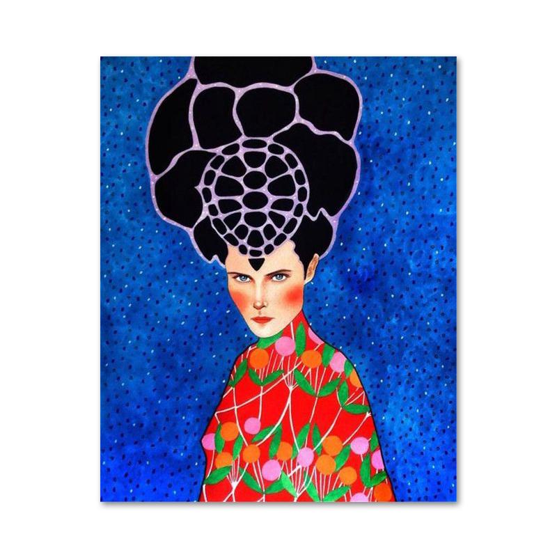 Abstract Style Girl Portrait Canvas Paintings Modern Figure Posters Prints Wall Art Pictures for Living Room Bedroom Home Decor