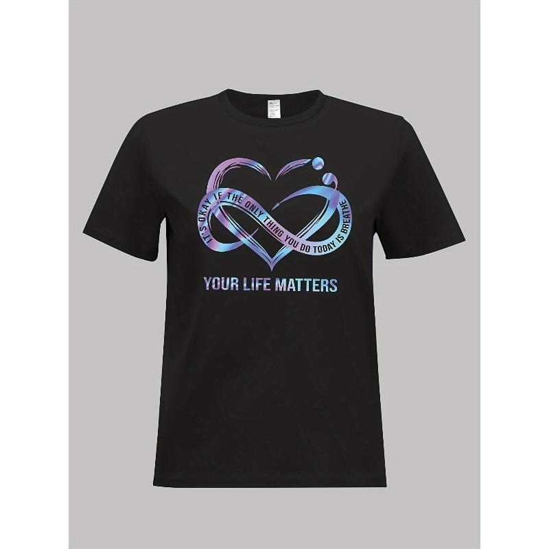 Womens Plus Size Casual Printed Short Sleeve T Shirt