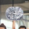Cheerleading Pom Poms with Handle - 6 Inch Metallic Laser Cheer Flower Ball for Cheerleaders Performance,