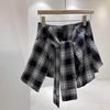 Hong Kong Style Sweet & Spicy High-Waisted Plaid Skorts - Women's Summer 2026 Slim Fit