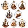Seasonal Home Decor Christmas Story Ornament, Acrylic Hanging Angel Santa Claus Candy House Designs, Ball Shape Festive Decoration for Tree