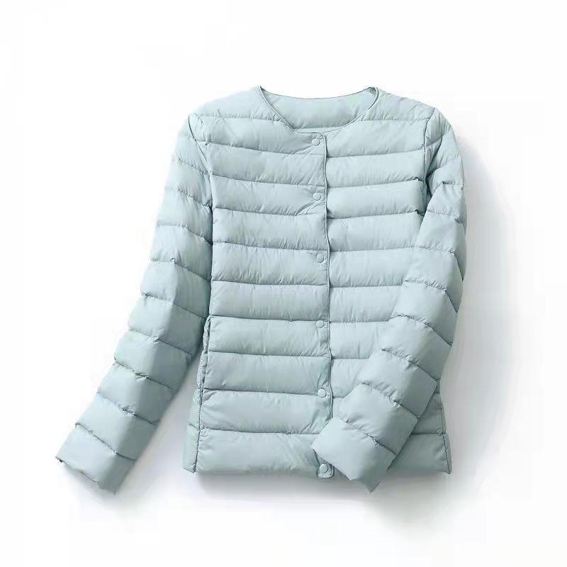 Annual Light Down Jacket Liner Round Neck V Neck Warm Versatile and Thin White Duck Down Long Sleeve Jacket Light