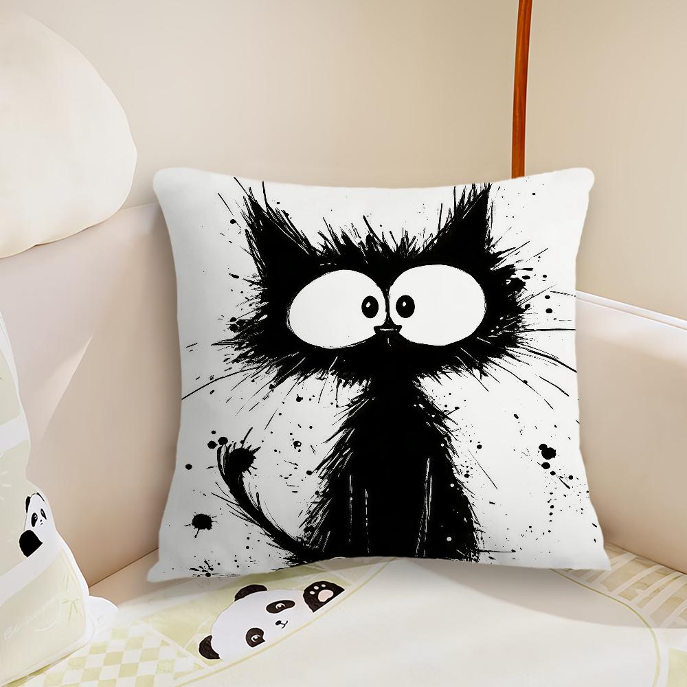 Cute Exploding Cat Cushion Cover Plush Fabric Soft Double Sided Print Sofa Cushion Cover Throw Pillow Covers