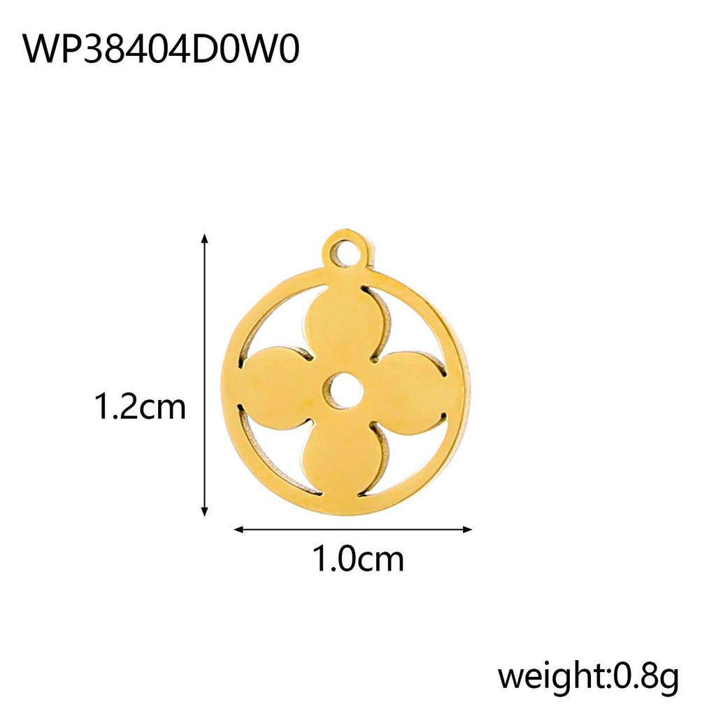 Stainless Steel Lucky Clover Zircon Pendant & Flower Connector DIY Bracelet/Necklace Accessory