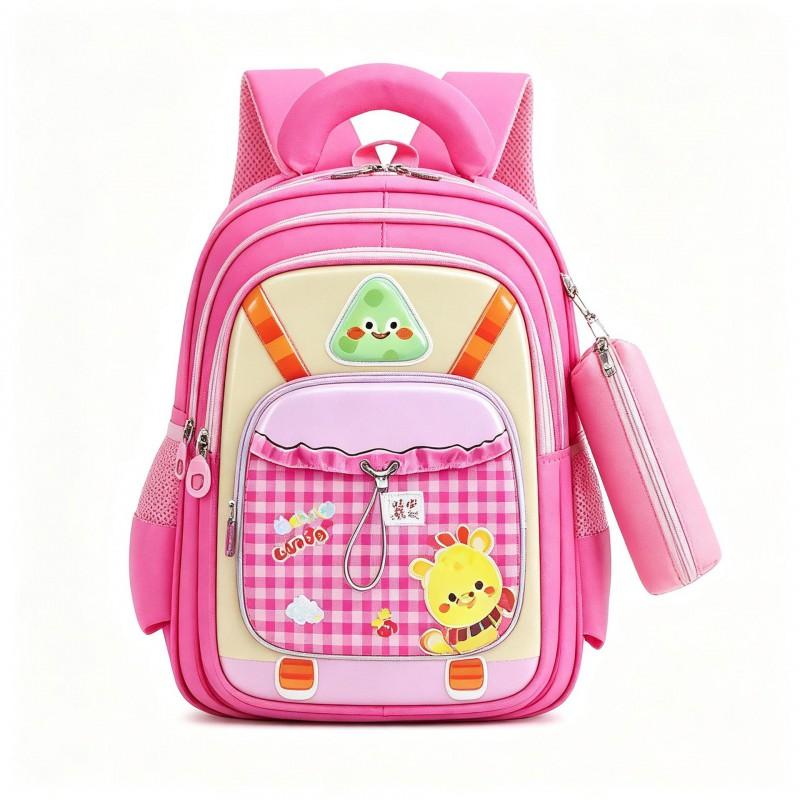 Kids School Backpack 16 Inch 3D Hardshell With Cartoon Rabbit Design Matching Pencil Case Set Elementary Students