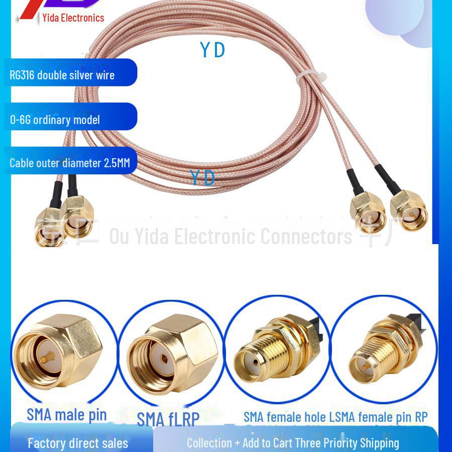 Câble d'extension d'antenne coaxial RF SMA mâle vers femelle pour cartes réseau Wi-Fi