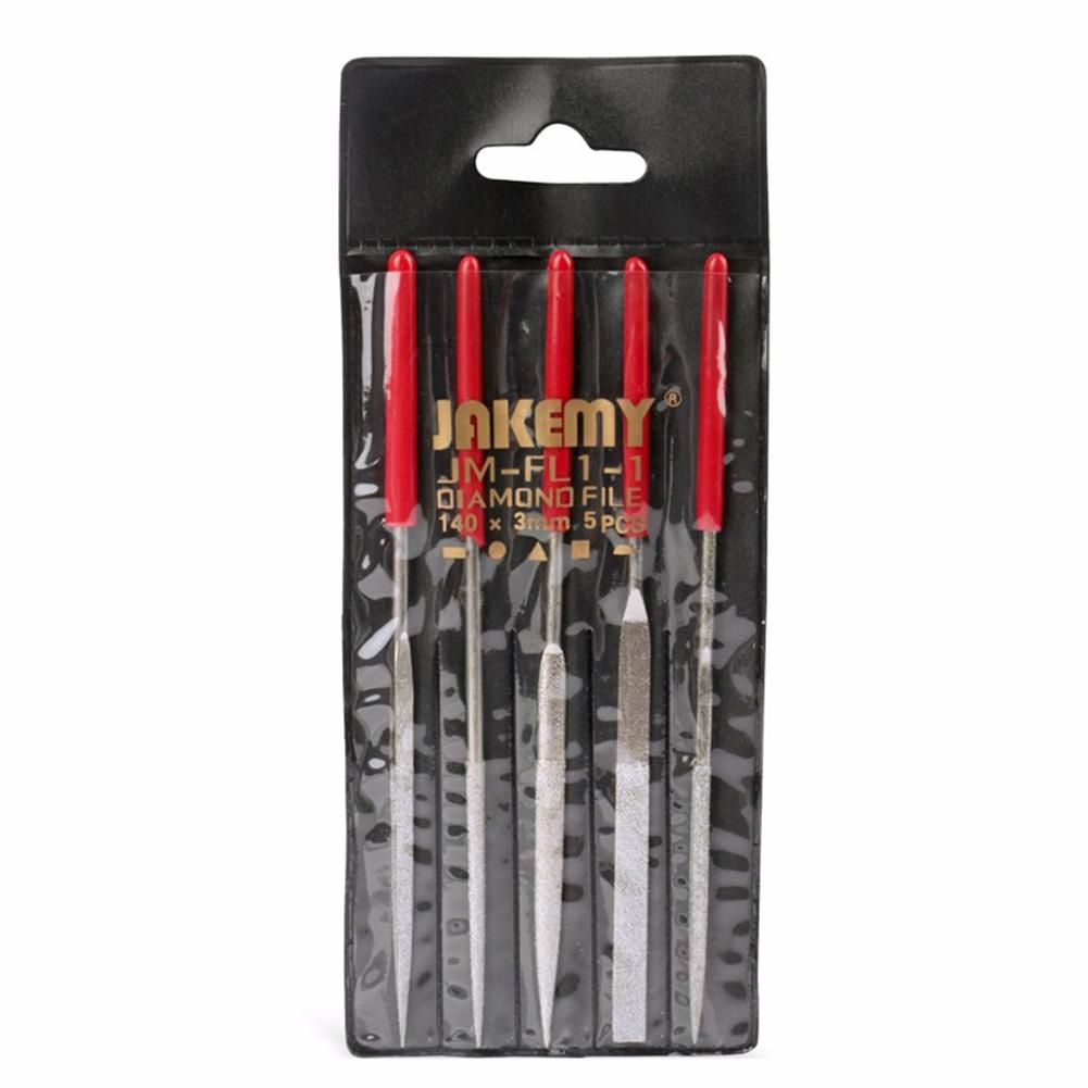 

JAKEMY JM FL1 1 5Pcs/Set 140 3mm Diamond Shaping Rasp Square Flat Jewelry Woodworking Tool red
