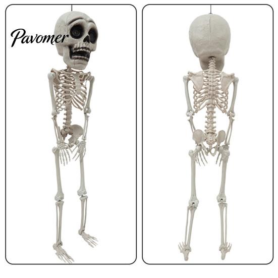 Halloween Party Supplies Posable Skeleton Decoration, 41 Inch Full Body Hanging Human with Movable Joint for Joints Yard Garden Porch Lawn Haunted