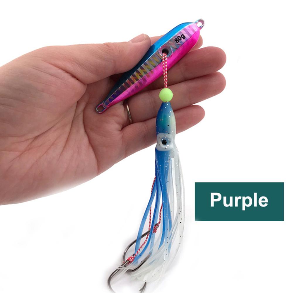 40g-200g Sinking Saltwater Sea Fishing Spinning Lure Hard Bait Inchiku Squid Lure Metal Slow Jig Head BKK Skirts Hook