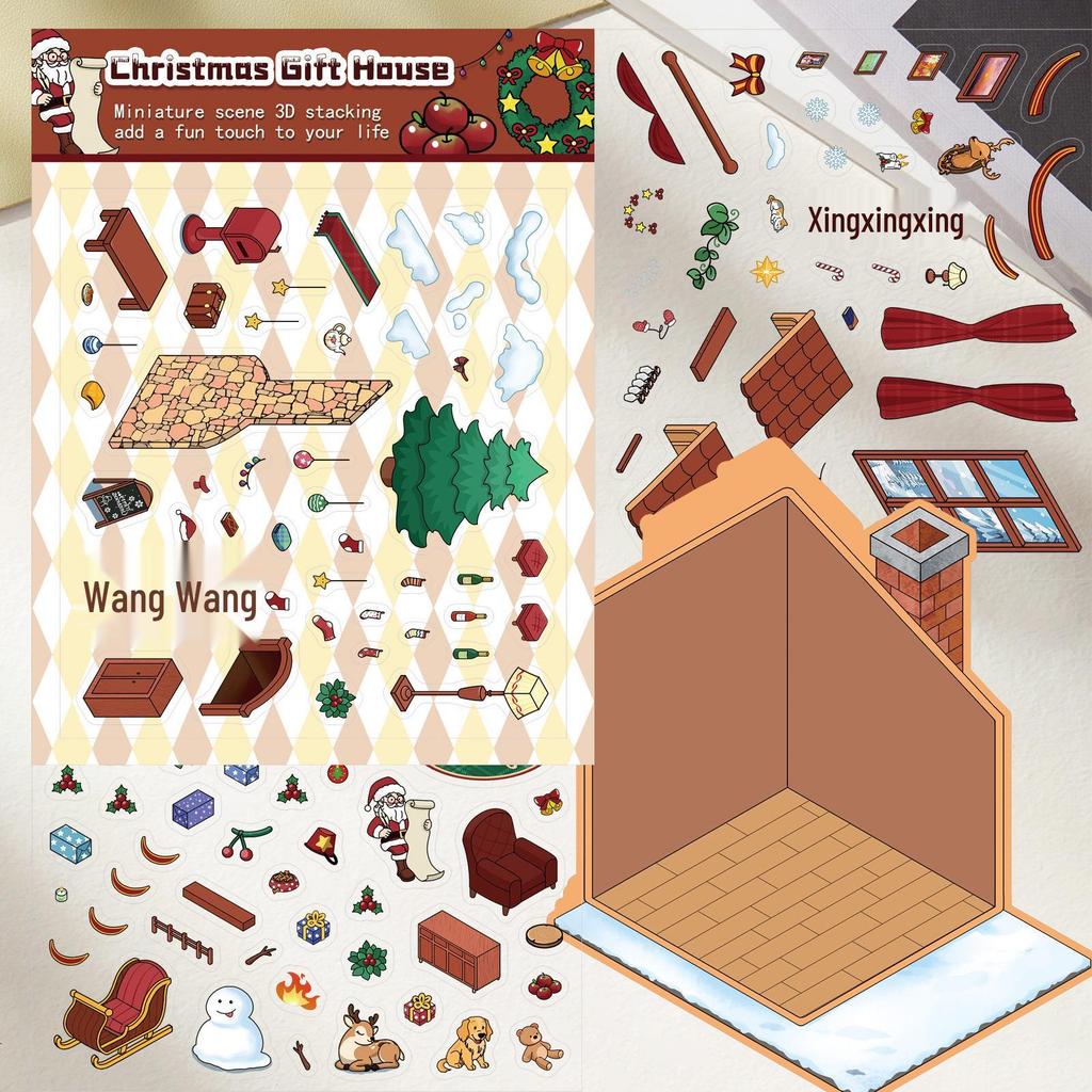Miniature World Christmas 3D Scene Stickers – Fun, Decompressive Christmas Gift