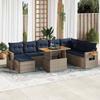 VidaXL Garden Furniture Set with Cushions 10 Pcs Grey Braided Resin Acacia, Outdoor Sofa Set, Garden Lounge Set 3327638