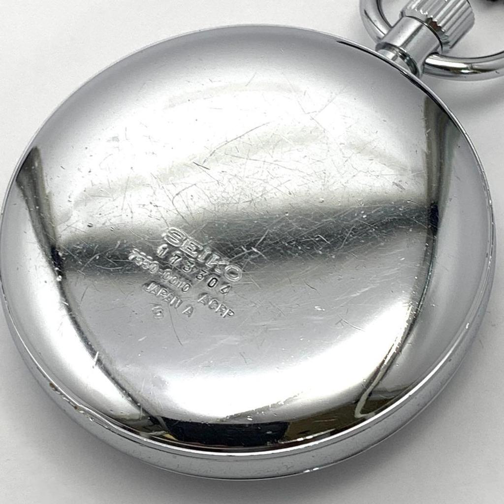 Used 436 [Battery Replaced, Cleaned] Working SEIKO Pocket Watch, Railway Watch Reason for Discount: Scratches Seiko 7550-0010 1980s Quartz Popular