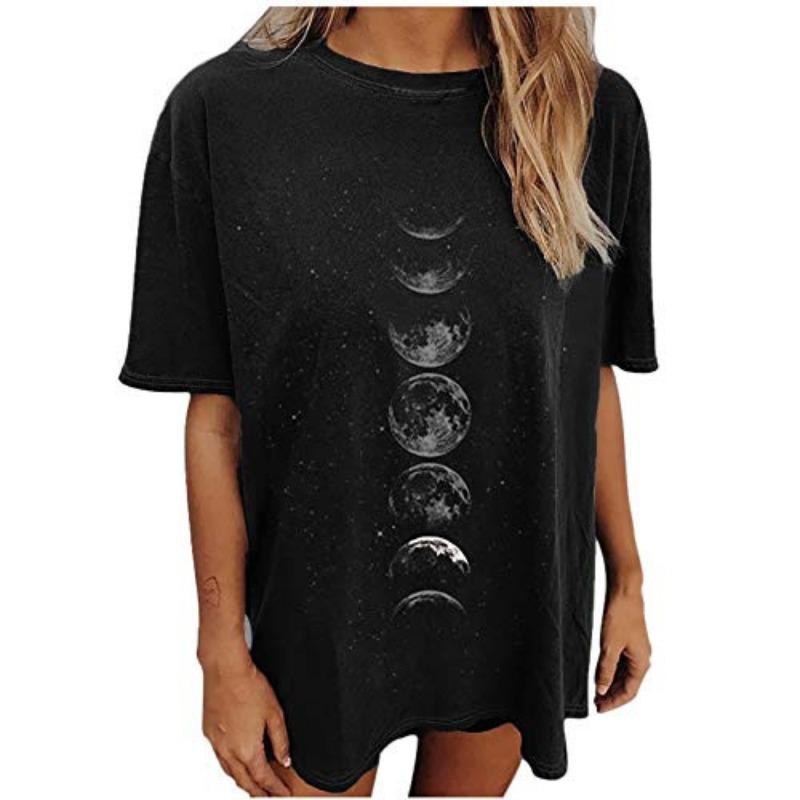 

Женская модная футболка с коротким рукавом и круглым вырезом с пейзажным принтом S