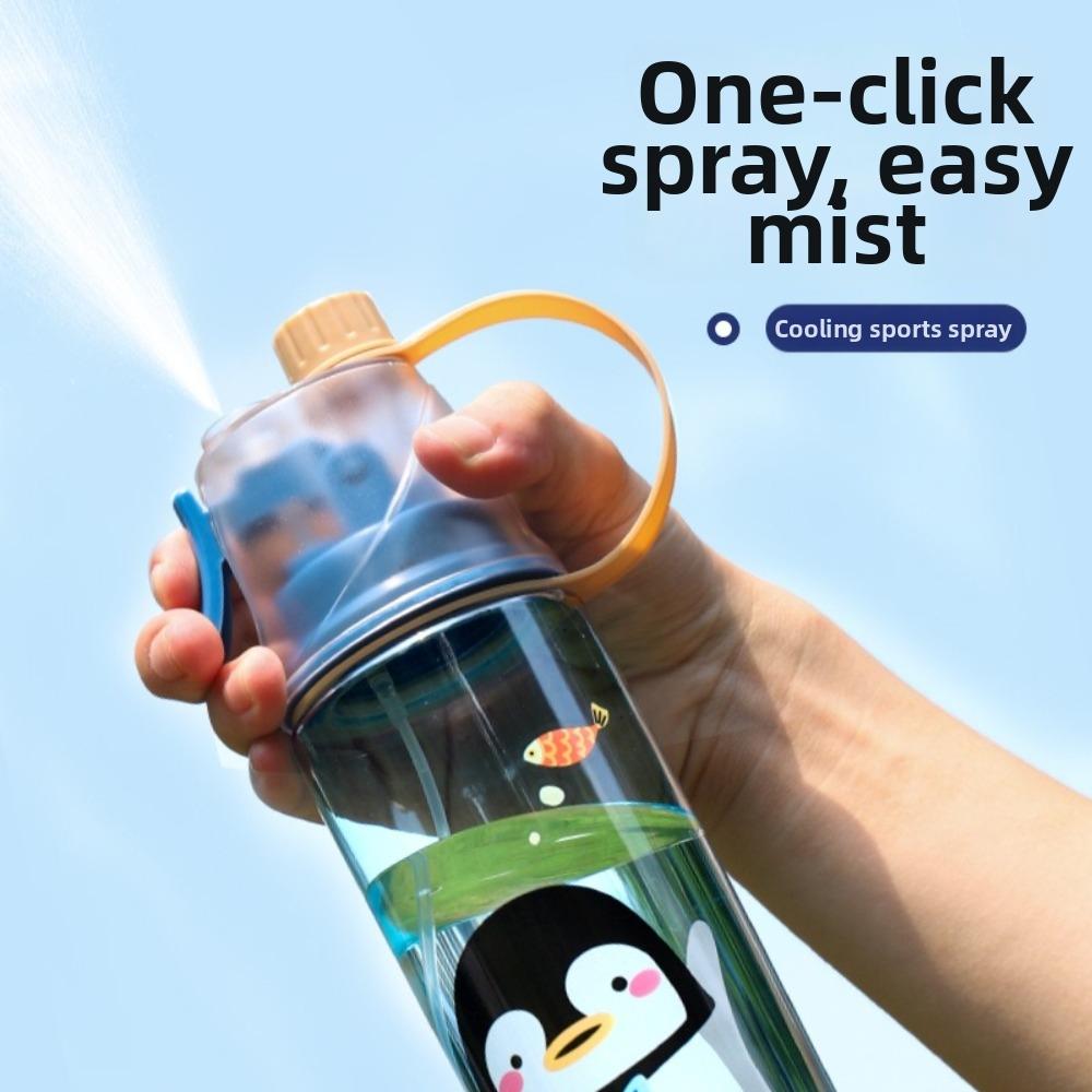 Cartoon Sports Water Cups Transparent Fitness Drinking Cups Creative Plastic Water Bottles Travel