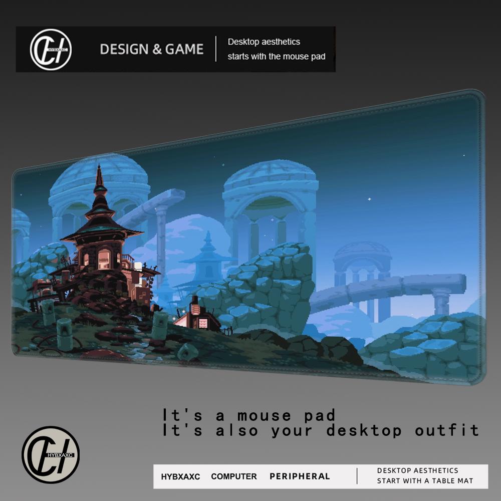 HYBXAXC Pixel Style Large Mouse Pad Gamer Computer and Office Table Desk Mat Gaming Hoom Accessories XL Art Mousepad Pc Cushion