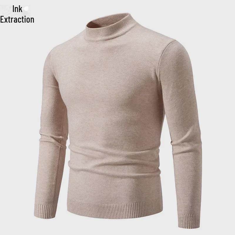 2024 Men's Large Slim Knit Half Turtleneck Sweaters for Autumn & Winter