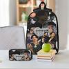 3 Stück Gong Yoo Schauspieler Merch Rucksack-Set für Kinder Federmäppchen Schulranzen-Sets mit Brotdose Für Schulkinder Tagesrucksack