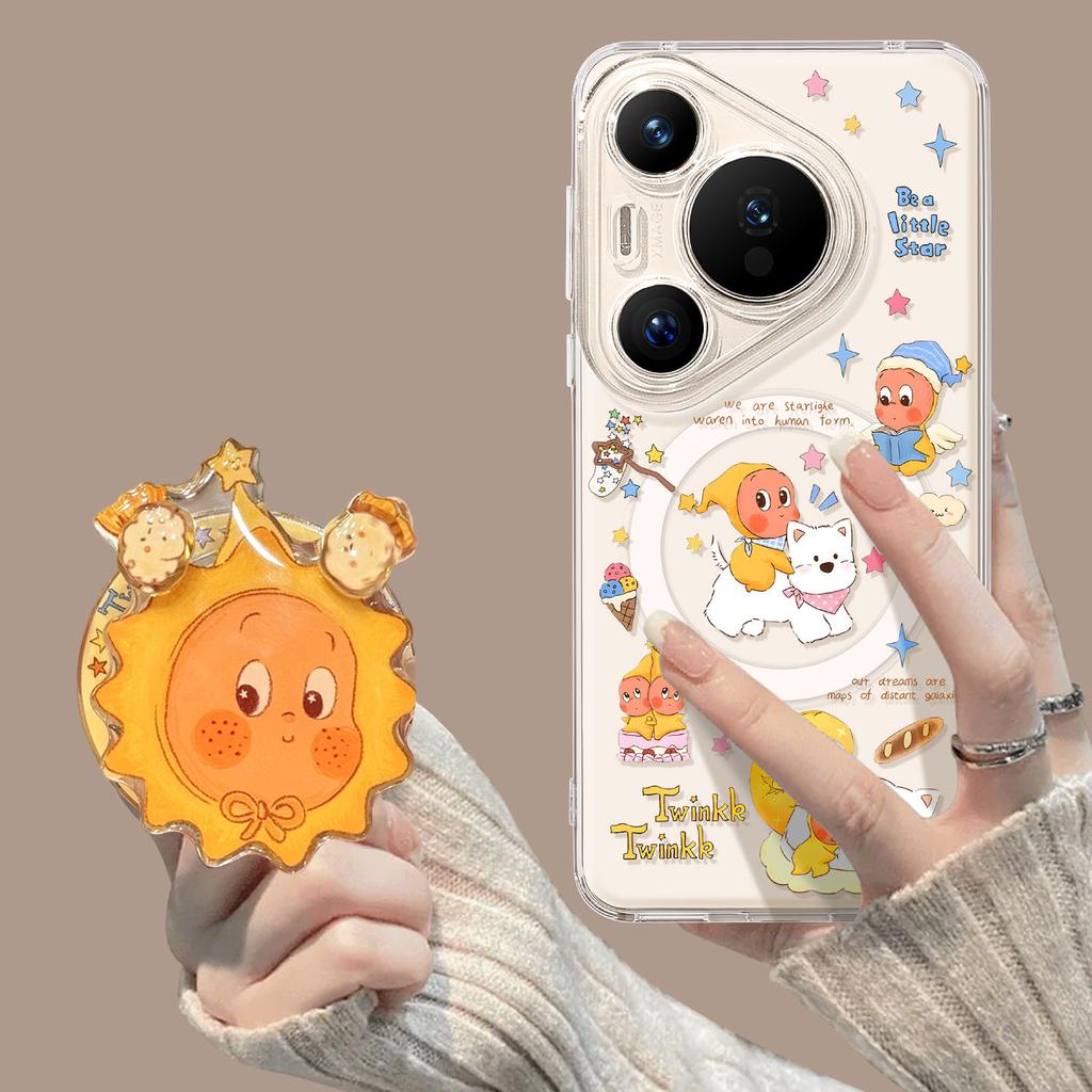 Puppy Doll Mobile Phone Case Is Suitable for Huawei Pura90pro Magnetic Attraction 80ultra Cartoon Mate80 Transparent 60 Sets