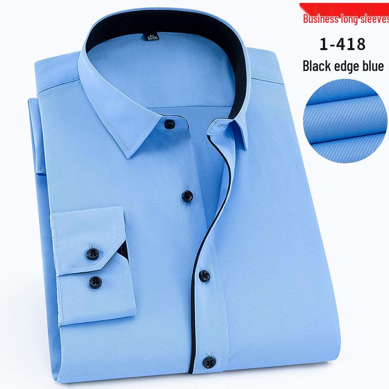 Herren Frühling Weiße Hemden - Lang-/Kurzarm, Gesticktes Logo, Professionelle Geschäftskleidung, 40% Baumwolle Einfarbig Arbeitskleidung