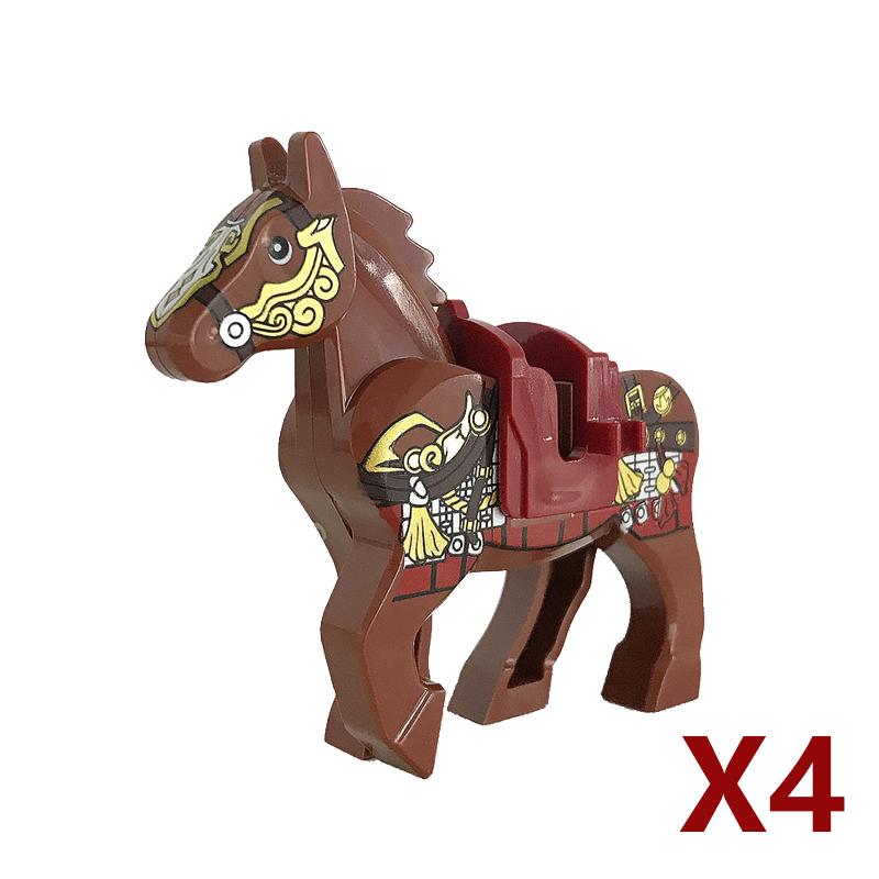 Medieval Soldier Figures Building Block War Horse Jungle Adventure Beast War Wolf Military Waffen Helmet  Armor Sets Blocks Toys