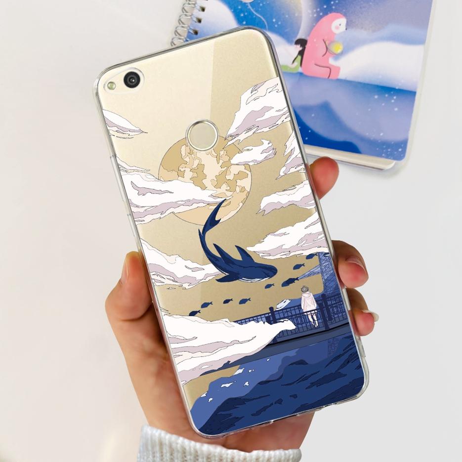 For Huawei P8 Lite 2017 Case Honor 8 Lite Luxury Painted Cover Clear Silicone Soft TPU Phone Case For Huawei GR3 2017 Back Cover