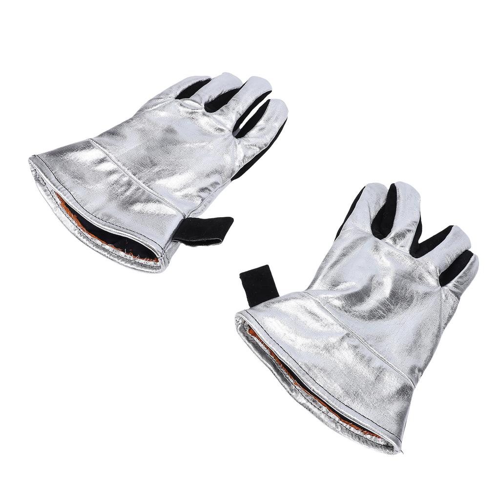Welding Gloves Cowhide Leather Heatproof Fireproof Barbecue Gloves for BBQ Grill Fireplace Industrial