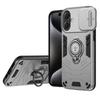 KEYSION Shockproof Armor Case for Infinix Smart 10 Slide Camera Protection Ring Stand Phone Cover for TECNO Spark Go 2 Pop 10