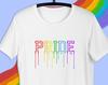 Paint Drip Pride Flag T-shirt: LGBTQ Unisex Cotton Tee