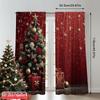 2pcs 2D flat printing Merry Christmas Window Curtains merry christmas1 100% Polyester Without Electricity Spring Use for