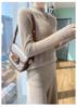 Women's 100% Pure Wool Thick High-Neck Cable Knit Sweater