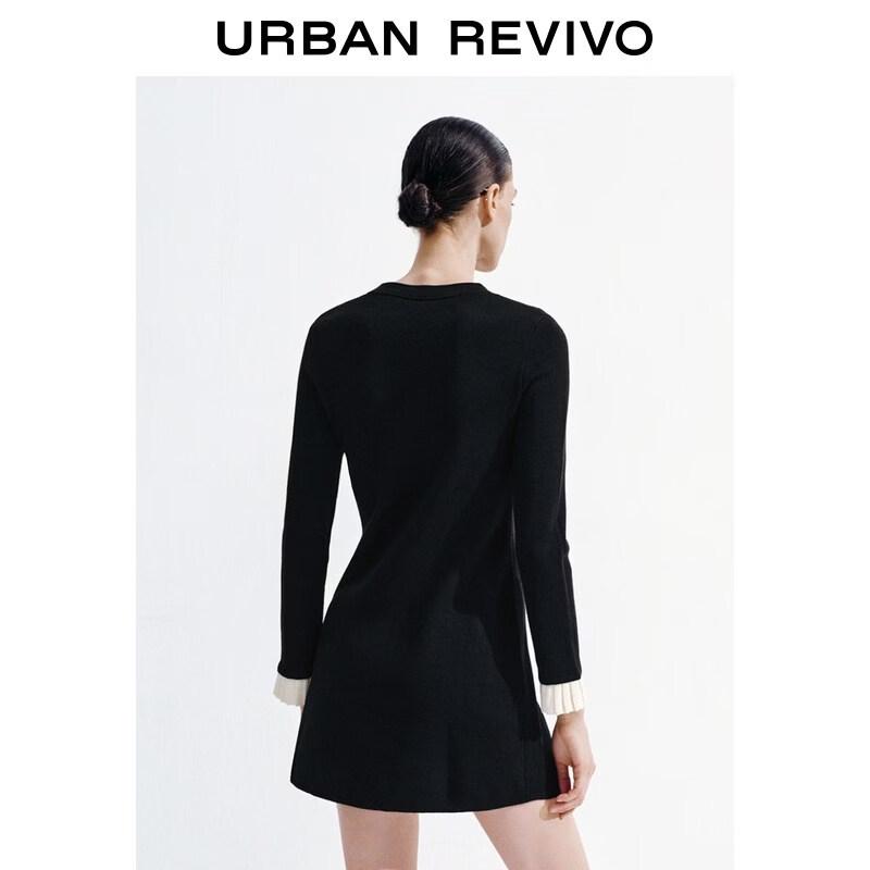 UR2026 Women's Contrast Knit Mini Dress