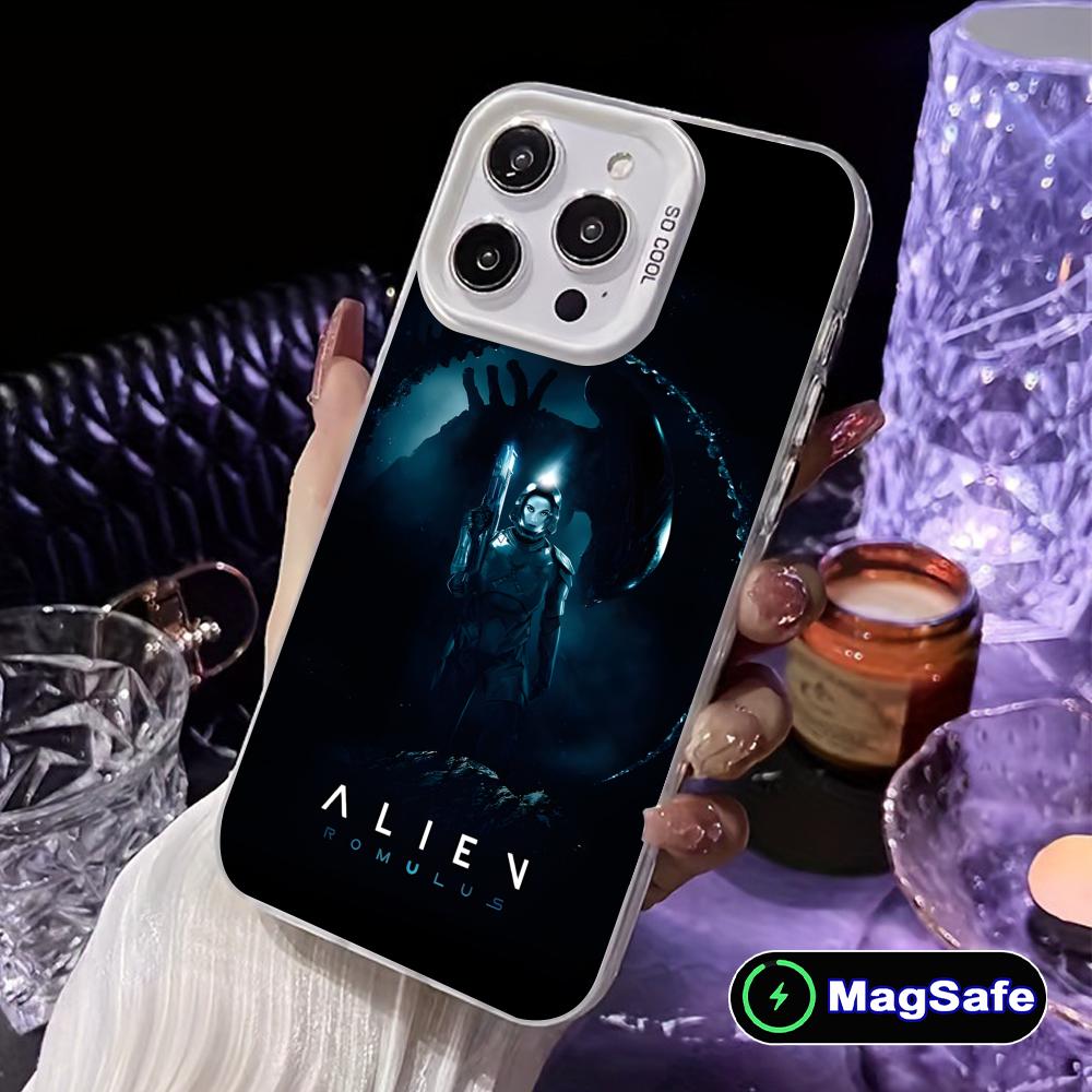 Alien Romulus Mobile Cell Phone Case for iPhone 17 16 15 14 13 12 11 X XR XS 8 7 Air Pro Max Plus White Translucent Cover