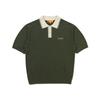 KODAK Collar Contrast Boucle Short Sleeve Knit Khaki
