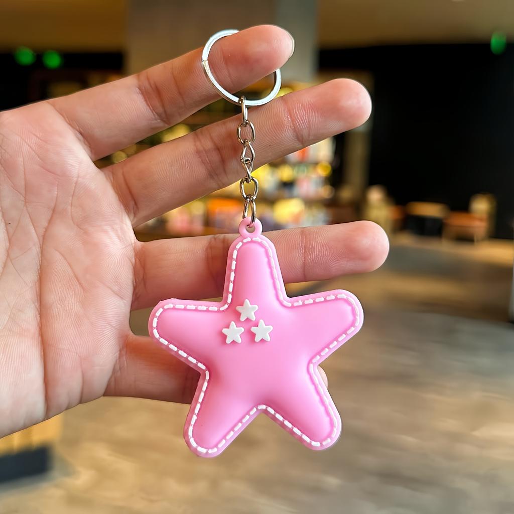 Versatile Five-pointed Star Keychain Leather Pendant Keychain Bag Pendant