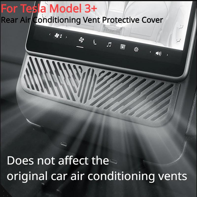 

Rear Air Outlet Cover For Tesla Model 3 Highland 2024 Rear Air Conditioning Vent Protective Cover Anti Blocking Exhaust Grille чёрный