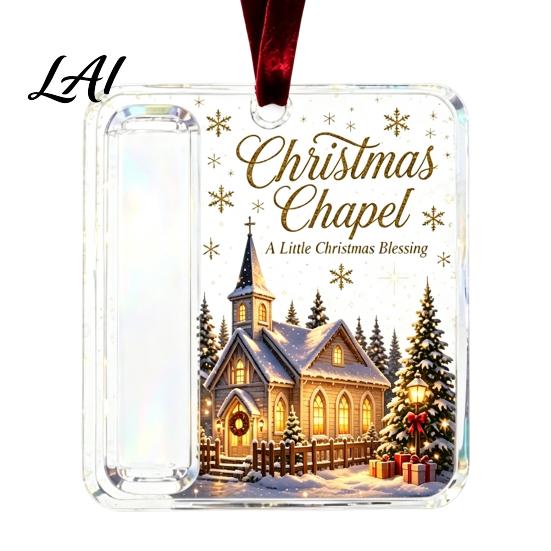 Unique Holiday Gift for Family Christmas Acrylic Money Holder Ornament Cash Hanging Decor with Stocking Stuffer Festive Pattern Tree Pendant