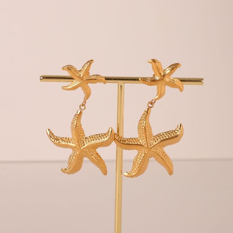 Simple Starfish Ear Studs Exaggerated Starfish Dangle Earring for Summers Holiday