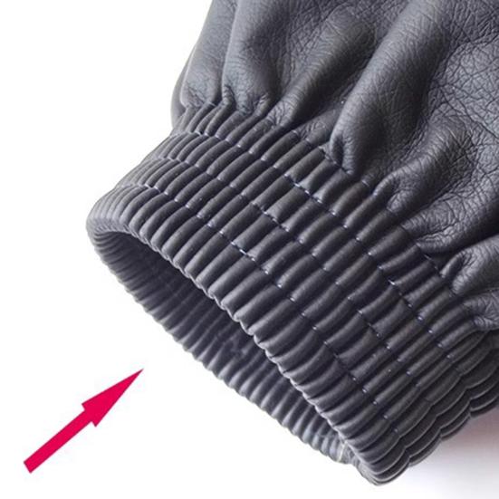 1 Pair Waterproof Arm Sleeves Oil-Proof Imitation Leather Arm Sleeves with Elastic Cuffs Long Protective Covers for Kitchen Labor Industrial Work