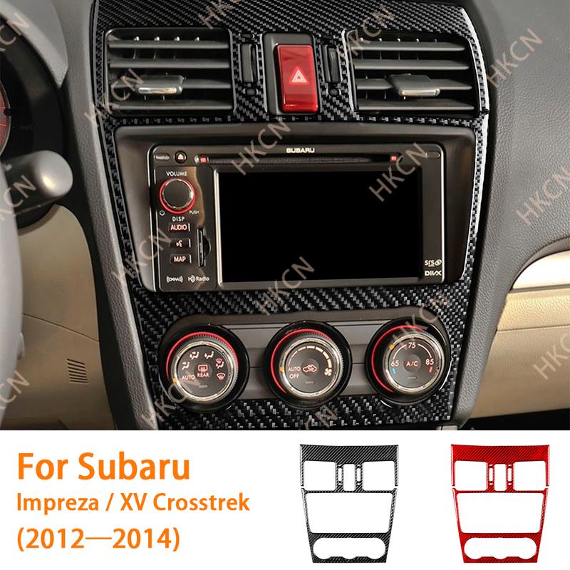 Carbon Fiber Air Vent CD Raido Panel Car Interior Accessories Cover Sticker For Subaru Impreza 2012—2016 XV Crosstrek 2013—2017