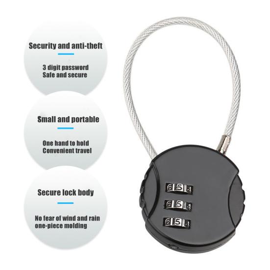 Gepäckschlösser aus Zinklegierung, 3-stelliges Kombinationsschloss, Reisekoffer, Vorhängeschloss, Tür, Reisetasche, Rucksäcke, Werkzeugkasten, Passwortschlösser