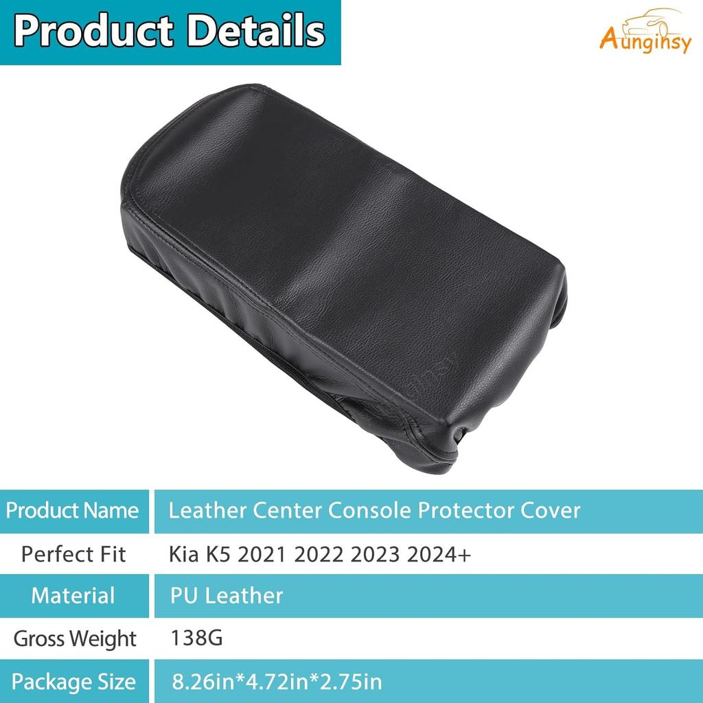 Aunginsy Car Leather Center Console Protector Cover Compatible with Kia K5 DL 2021-2024 Car Center Console Armrest Seat Box Cover Cushion Lid