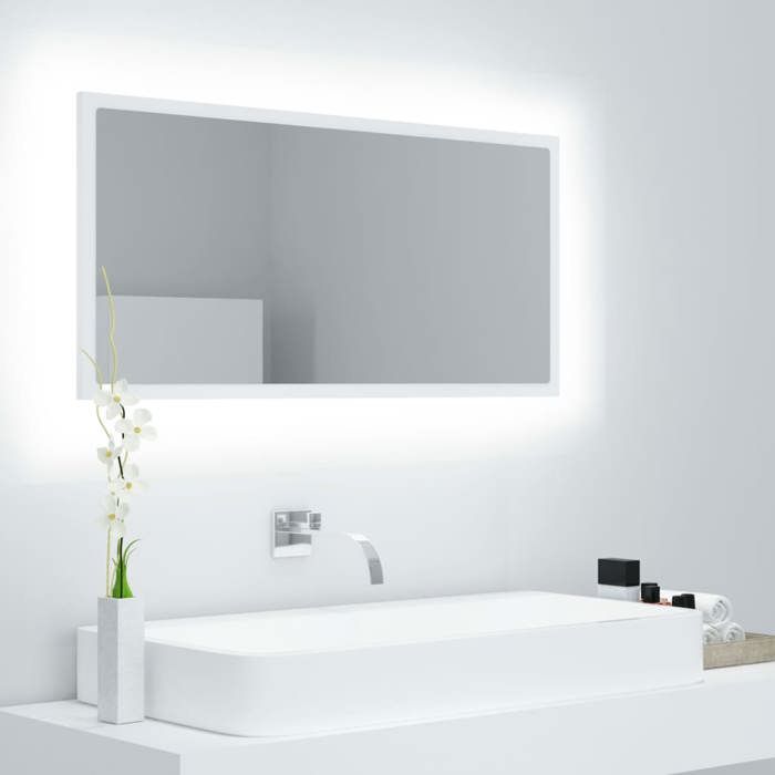 VidaXL Miroir à LED de Salle de Bain, Miroir de Maquillage, Miroir de Courtoisie, Décoration Toilette Maison Intérieur, 804932