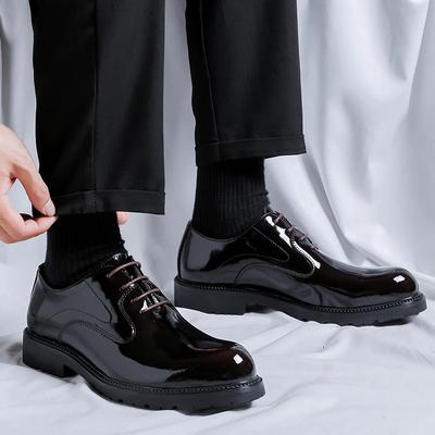 Derby Shoes for Men Ooutdoor Fashion Round Toe Lace-up Oxfords Black Men's Formal Shoes Handmade Business Wedding Party Shoes