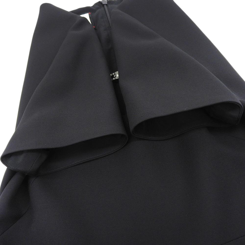 GUCCI Excellent condition G logo silk-blend wool dress, women's, black, size 40, 631484 dress 40 blackUsed