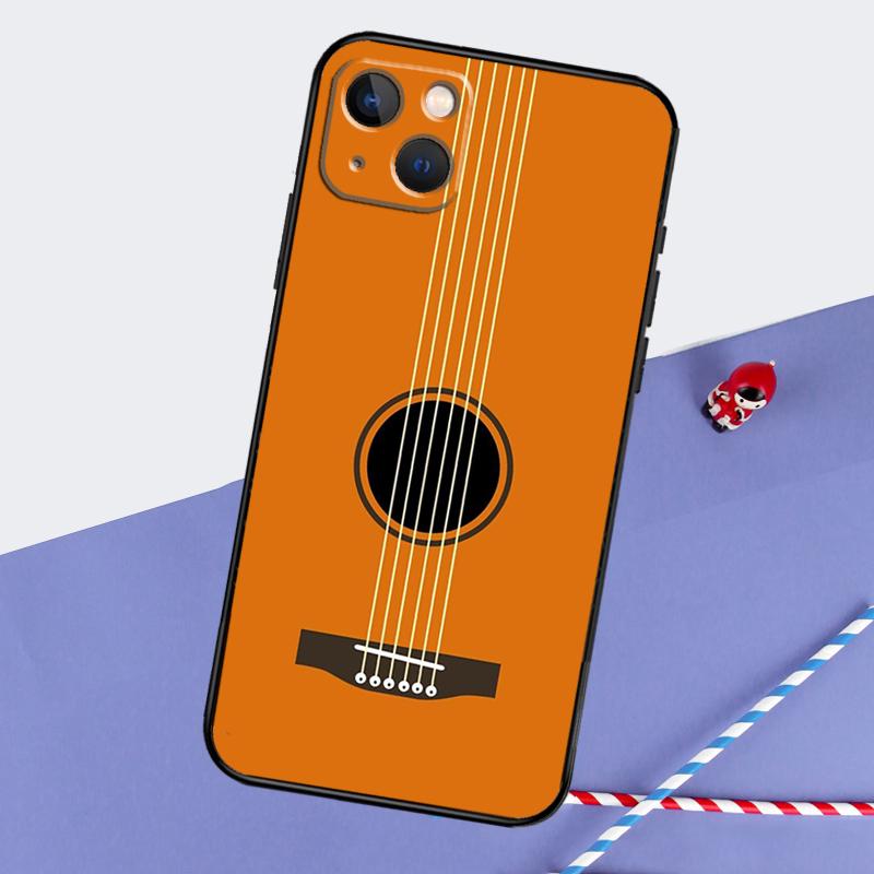 Guitar Music Phone Case For iPhone 16 15 Pro Max 12 13 Mini 11 14 Pro Max XR 16 15 Plus 16e Cover Coque