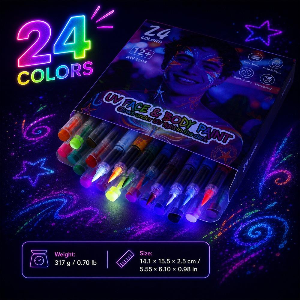 Children and Students Draw Luminous Pigments, Graffiti, DIY Markers, Fluorescent Pens