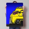 Yellow Sports Car Back Tinplate Poster Customized Wall Art Vintage Metal Signs Retro Tin Plaque for Room Ornaments Desk Decor