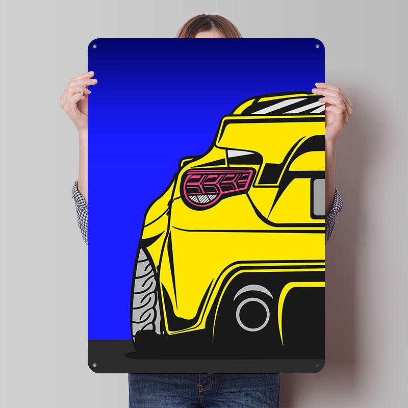 

Yellow Sports Car Back Tinplate Poster Customized Wall Art Vintage Metal Signs Retro Tin Plaque for Room Ornaments Desk Decor 7.9x11.8In(20x30cm)