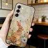 Cute P-Peter Rabbit Phone Case For Samsung S20,21,22,23,24,25,26 Ultra,Plus,Black Soft Cover